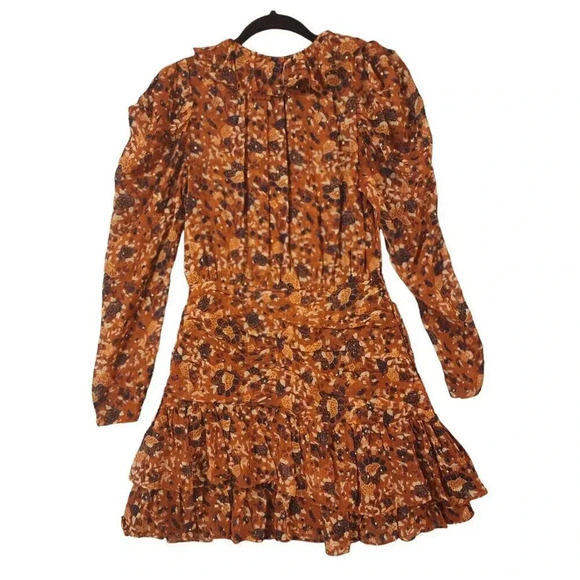 NWOT $595 Ulla Johnson Cecily Mini Dress Women's Poppy Rust Orange Size 6 - Picture 4 of 9